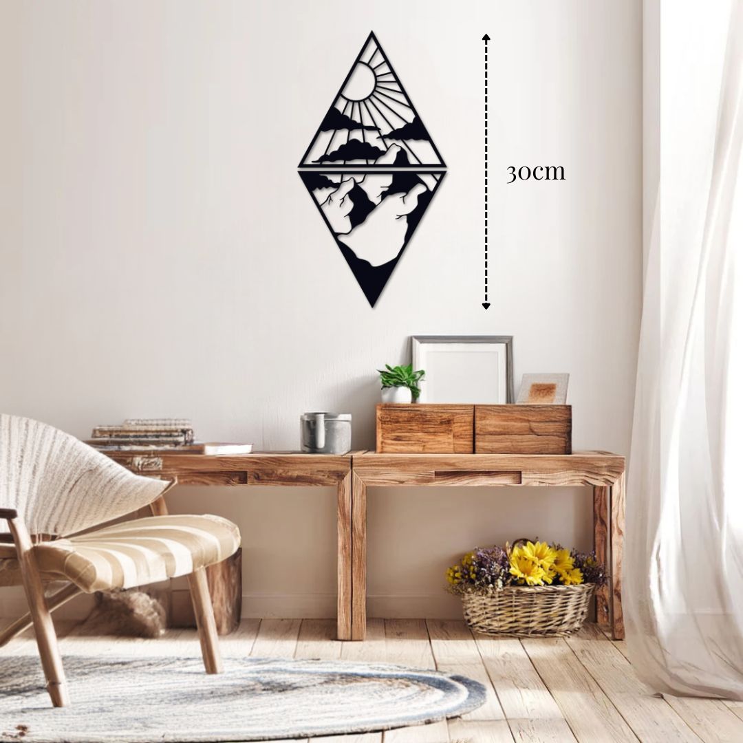 Petite décoration murale métal Losange