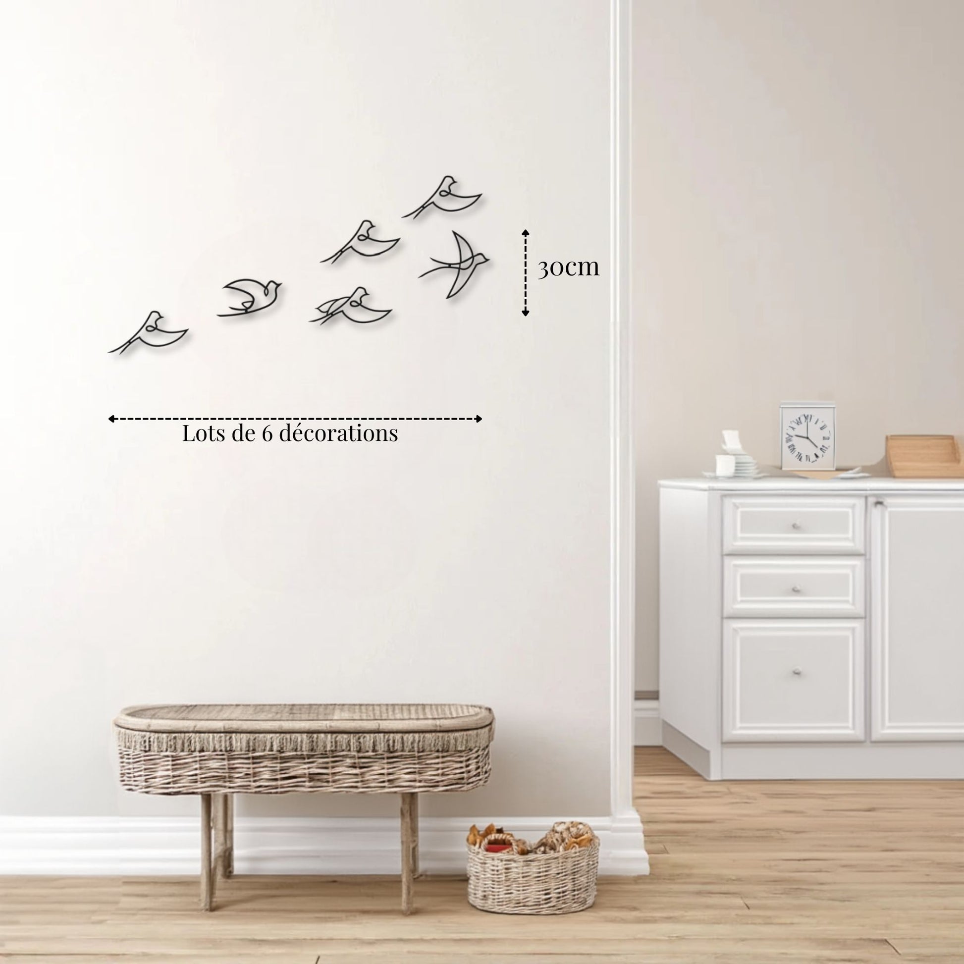 Petite décoration murale métal Oiseaux Precision