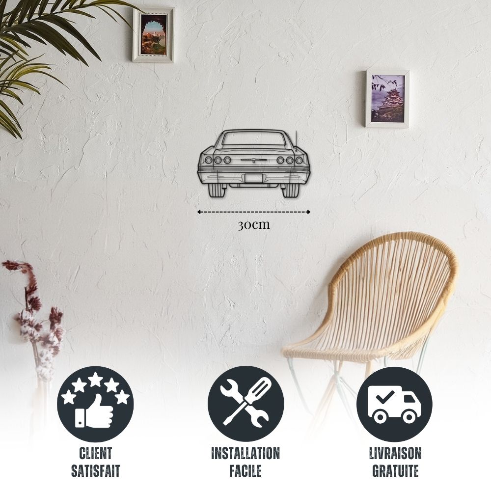 Petite décoration murale métal Voiture Chevrolet Impala SS (1965)