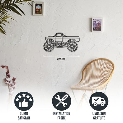 Petite décoration murale métal Voiture Mega Truck