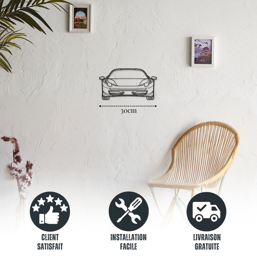 Petite décoration murale Voiture en métal Ferrari 458
