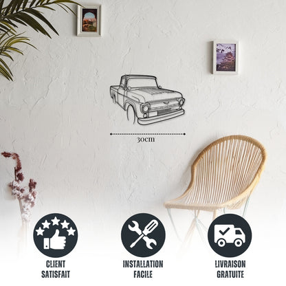 Petite décoration murale Voiture en métal Ford F-100 (1955)