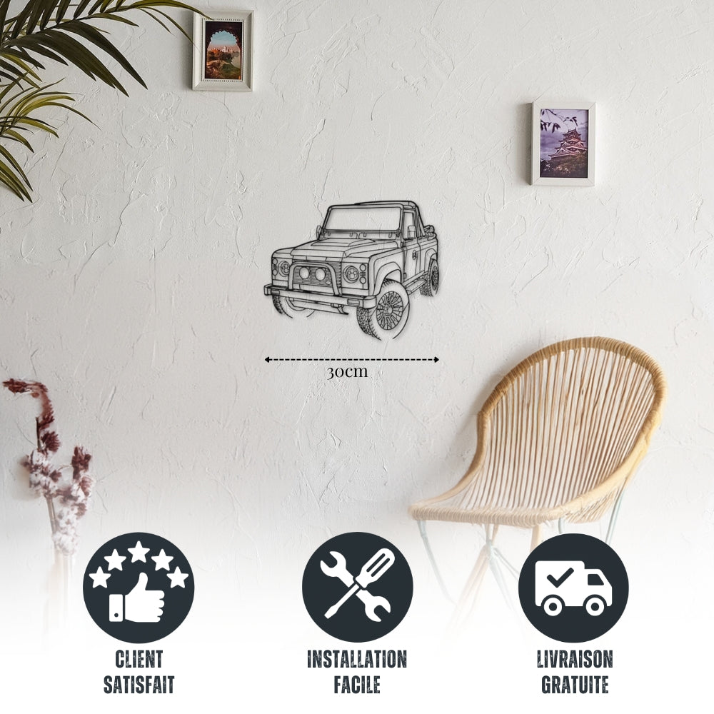 Petite décoration murale Voiture en métal Land Rover Defender 90