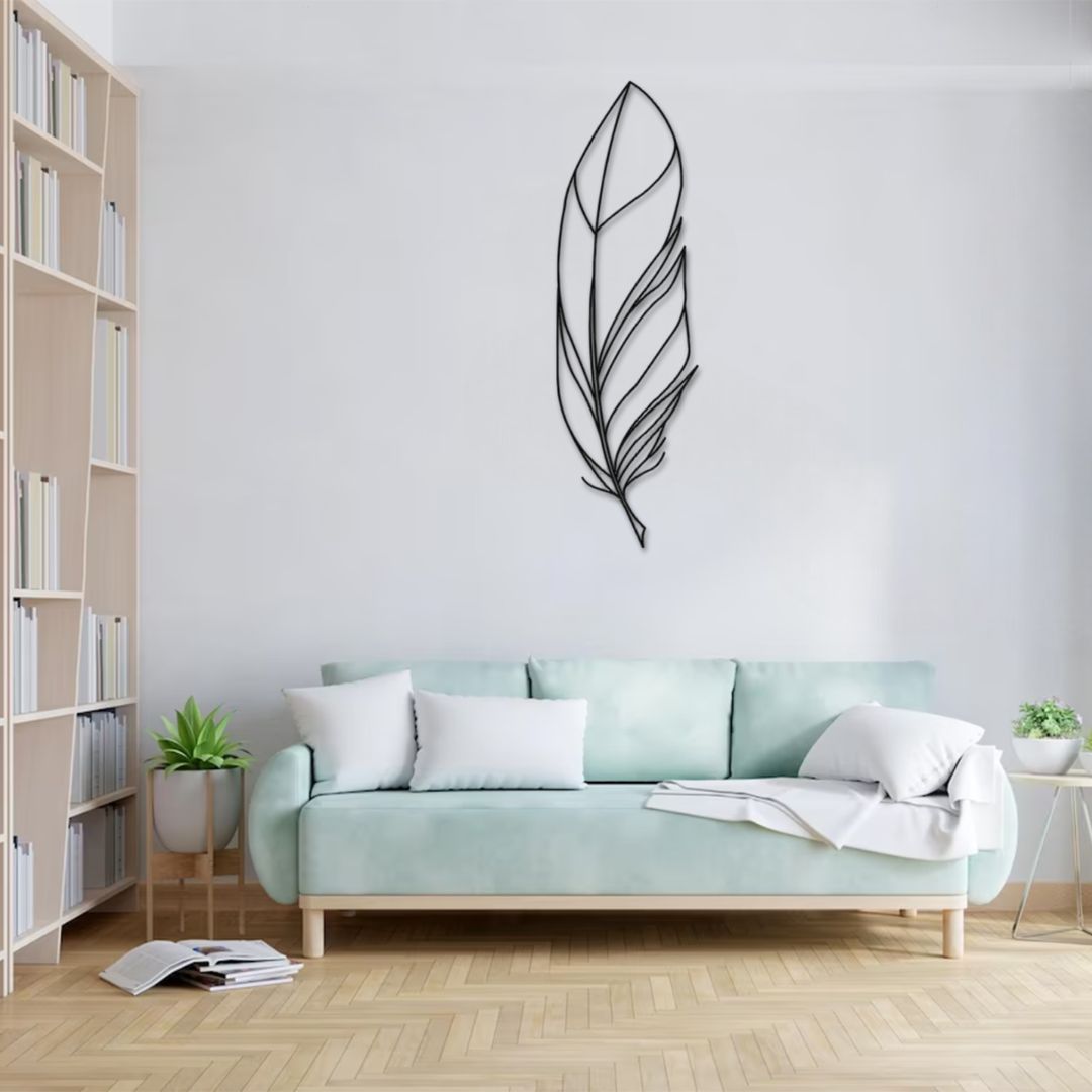 Plume métal déco