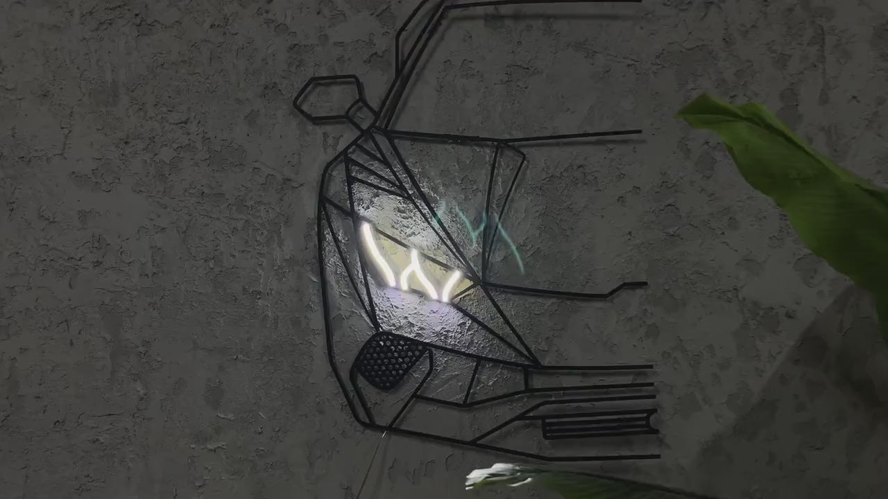 Déco murale métal Lamborghini LED